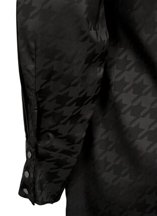 Zizzifashion Long shirt with houndstooth pattern, Black, Packshot image number 4