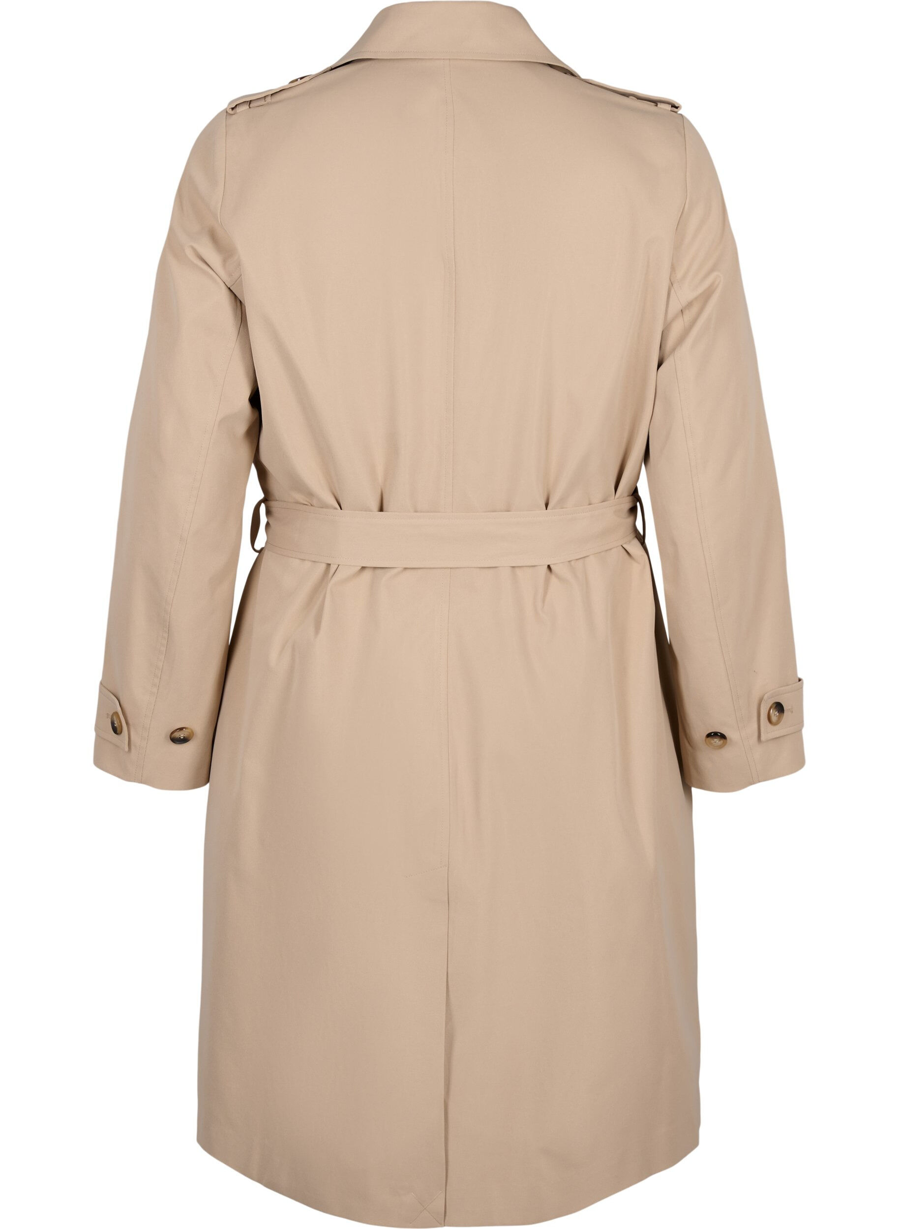 Trench coat with pockets and belt - Beige - Sz. 42-64 - Zizzifashion