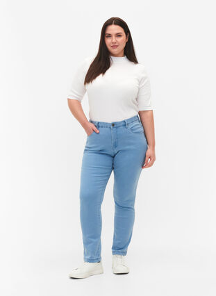 Zizzifashion Slim fit Emily jeans with normal waist, Ex Lt Blue, Model image number 0