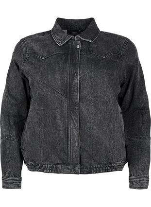 Zizzifashion Denim jacket with hidden zip, Dark Grey Denim, Packshot image number 0