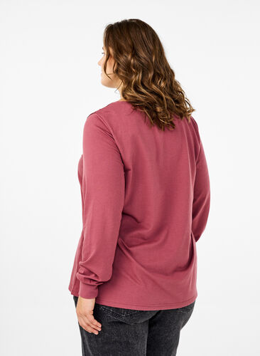 Zizzifashion Sweatshirt with lace details, Rose Brown, Model image number 1