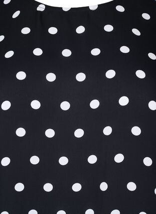 Zizzifashion Dotted blouse with short sleeves, Black W. White Dot, Packshot image number 2