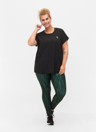 Zizzifashion Short sleeved workout t-shirt, Black, Model image number 2