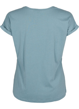 Zizzifashion Short sleeved cotton blend t-shirt, Smoke Blue, Packshot image number 1