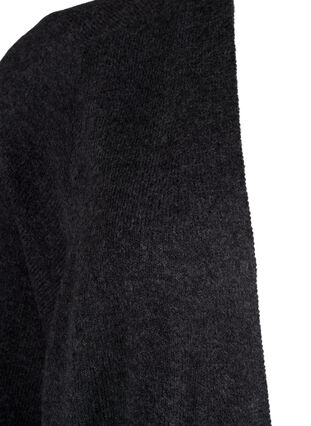 Zizzifashion Long knitted cardigan with pockets, Dark Grey Melange, Packshot image number 4