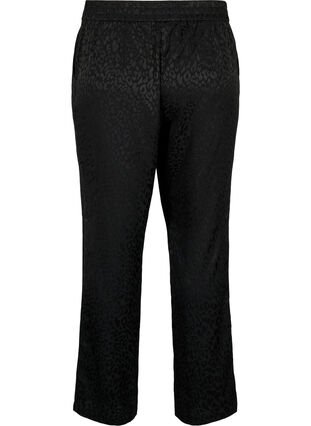 Zizzifashion Tone-on-tone viscose jacquard trousers, Black, Packshot image number 1