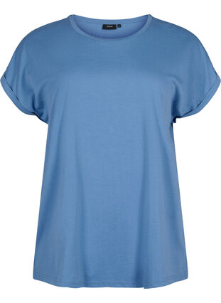 Zizzifashion Short sleeve cotton blend T-shirt, Moonlight Blue, Packshot image number 0