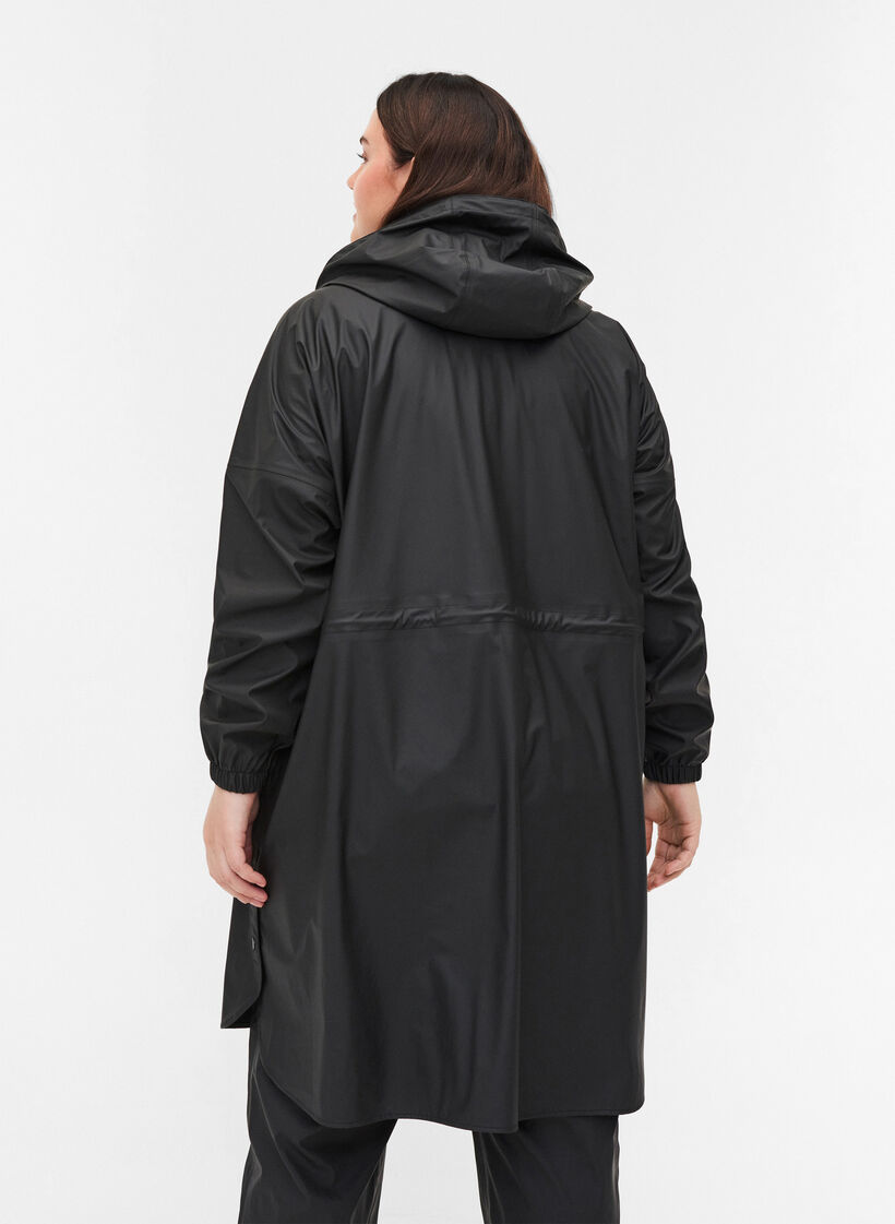 Rain jacket with reflective details - Black - Sz. 42-60 - Zizzifashion