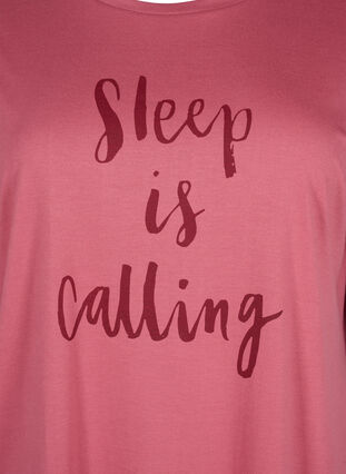 Zizzifashion Short sleeve nightgown with text print, Slate Rose Sleep, Packshot image number 2