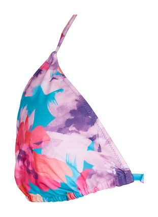 Zizzifashion Triangle bikini bra with print, Pink Flower, Packshot image number 2