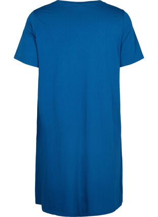 Zizzifashion Organic cotton nightdress with V-neck, Blue Opal Chill, Packshot image number 1