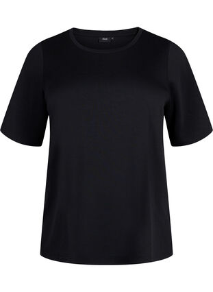 Zizzifashion T-shirt in modal mix, Black, Packshot image number 0