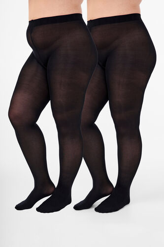 Zizzifashion 2-pack tights in 60 denier, Black, Model image number 0