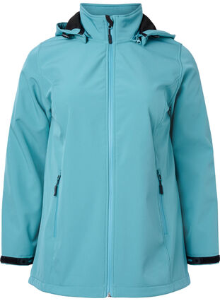 Softshell jacket Blue 42-60 detachable Sz. Zizzifashion - - - with hood