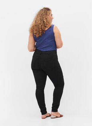 Super slim Amy jeans with elasticated waist - Black - Sz. 42-60 -  Zizzifashion