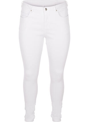 Zizzifashion Super slim Amy jeans with high waist, White, Packshot image number 0