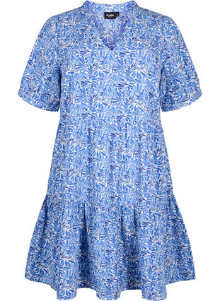 Zizzifashion FLASH - Printed A-line dress, White Blue AOP, Packshot image number 0