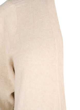 Zizzifashion Ribbed Knit Cardigan with Pockets, Pumice Stone Mel., Packshot image number 2