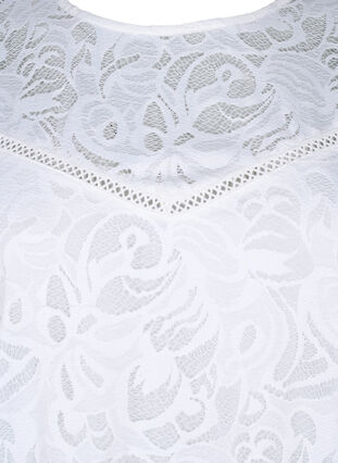 Zizzifashion Lace blouse with short sleeves, Bright White, Packshot image number 2