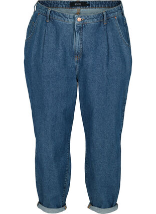 Slouchy fit cotton jeans - Blue - Sz. 42-60 - Zizzifashion