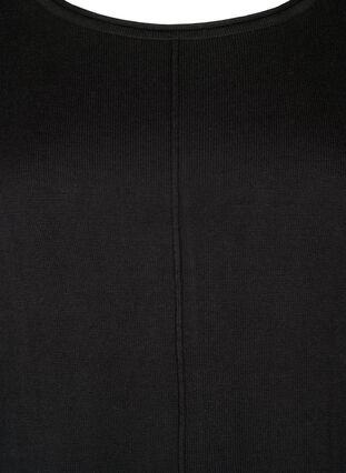 Zizzifashion Knitted dress in cotton-viscose blend, Black Mel., Packshot image number 2