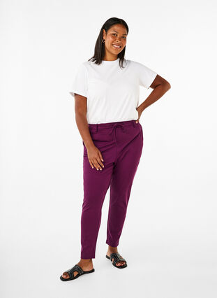 Zizzifashion Cropped Maddison trousers, Potent Purple, Model image number 0