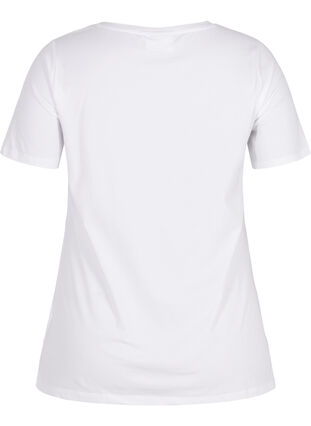 Zizzifashion Solid-coloured basic cotton T-shirt, Bright White, Packshot image number 1