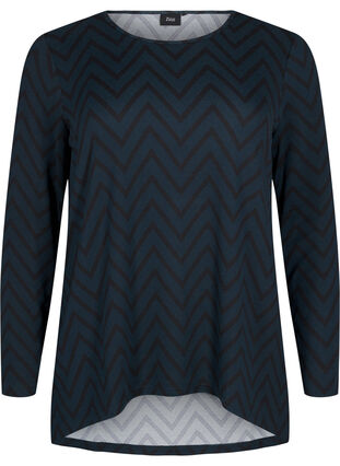 Zizzifashion Patterned blouse with long sleeves, Scarab ZigZag, Packshot image number 0