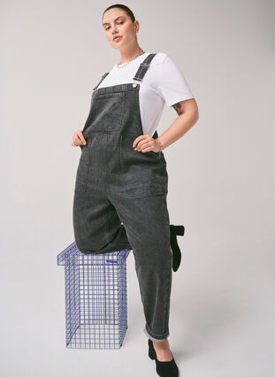 Zizzifashion Denim overalls, Dark Grey Denim, Image image number 0