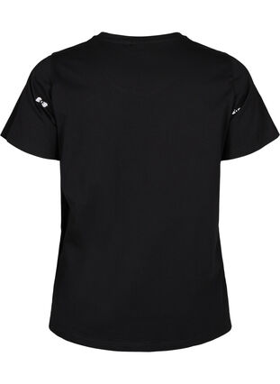 Zizzifashion Organic cotton T-shirt with bows, Black W. Bow Emb. , Packshot image number 1