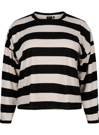 Long-sleeved blouse with stripes