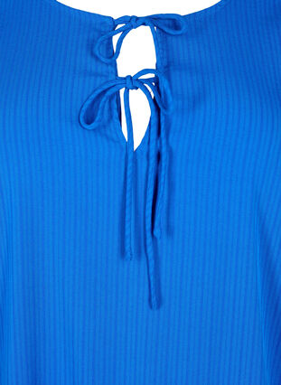 Zizzifashion Tunic in viscose with ties, Princess Blue, Packshot image number 2