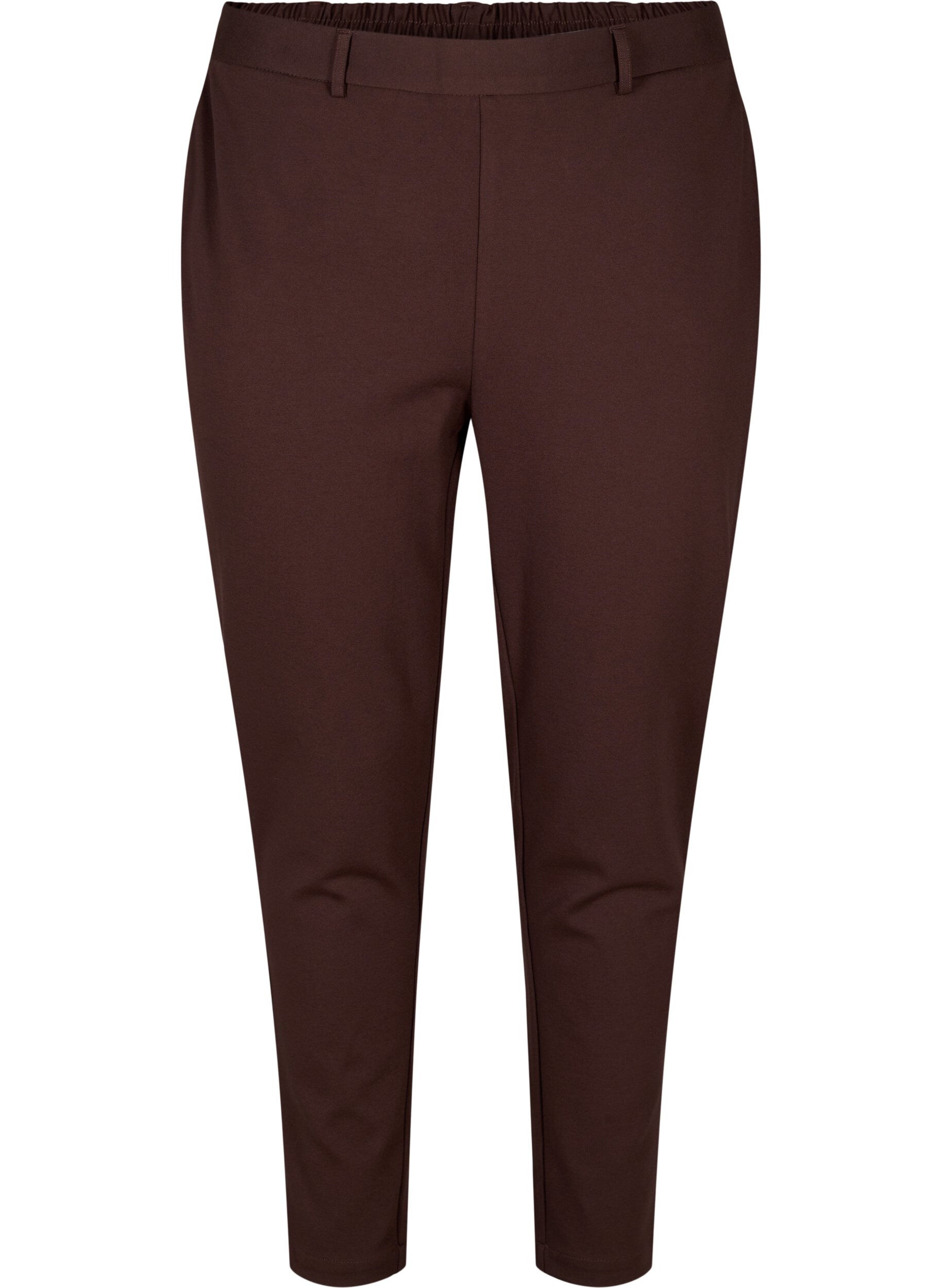 Wide linen-blend trousers - Dark brown - Ladies | H&M