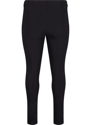 Zizzifashion Close-fitting trousers with zipper details, Black, Packshot image number 1