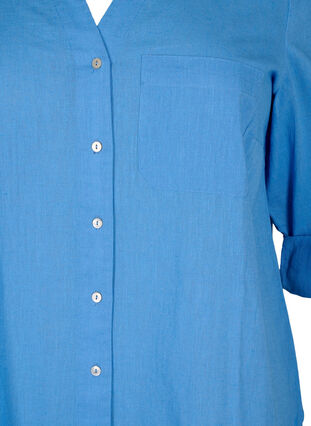 Zizzifashion Shirt blouse with button closure in cotton-linen blend, Marina, Packshot image number 2