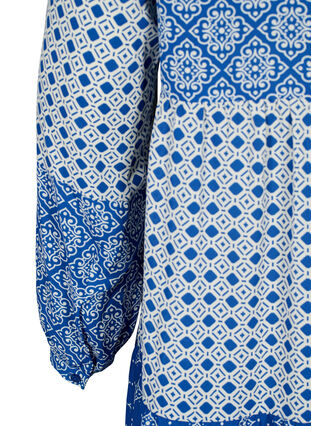 Zizzifashion A-shape dress with patterns and cutlines, Blue AOP, Packshot image number 3