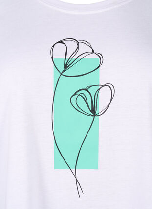 Zizzifashion FLASH - T-shirt with motif, Bright White Flower, Packshot image number 2