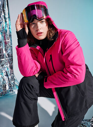 - - jacket with Sz. hood - 42-60 Pink Two-tone ski Zizzifashion