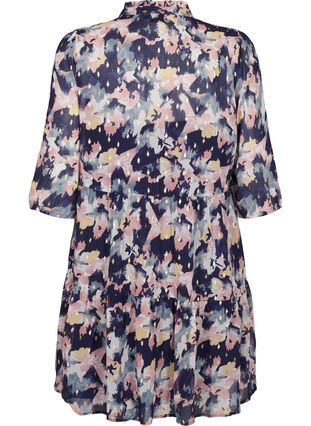 Zizzifashion Tunic with floral print and lurex, Night Sky AOP Flower, Packshot image number 1