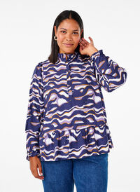 Blouse with print and an A-line shape, Naval Academy, Model