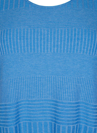 Zizzifashion Dress with 3/4 sleeves and striped pattern, Princess Blue Mel., Packshot image number 2