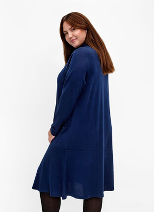 Zizzifashion Jersey dress with high neck and pockets, Dress Blues Mel., Model image number 1