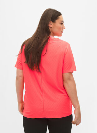 Zizzifashion Training t-shirt with v-neck and pattern, Fyring Coral ASS, Model image number 1