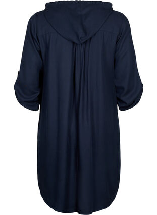 Zizzifashion Viscose tunic with hood, Navy Blazer, Packshot image number 1