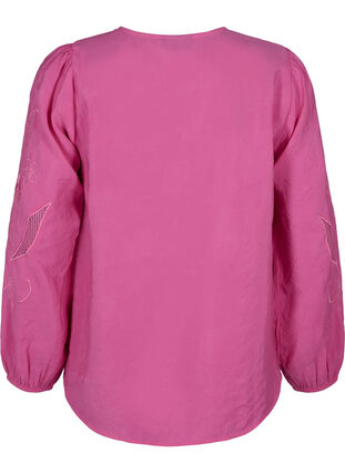 Zizzifashion Blouse with TENCEL™ Modal with embroidery details, Phlox Pink, Packshot image number 1