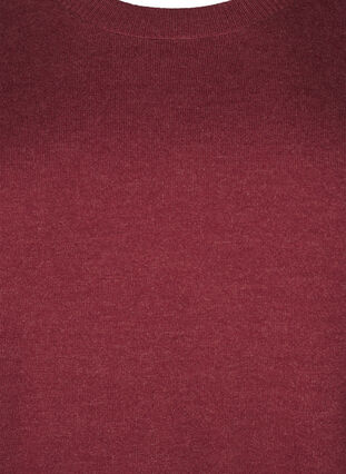 Zizzifashion FLASH - Knitted blouse with a round neck, Merlot Mel., Packshot image number 2