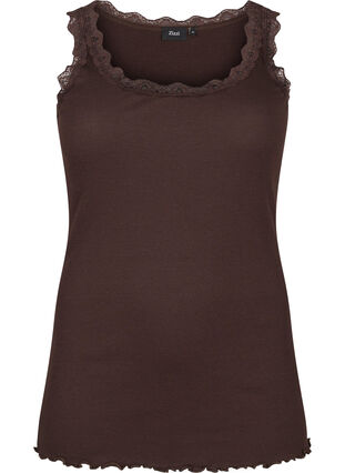 Zizzifashion Top with lace trim, Molé, Packshot image number 0