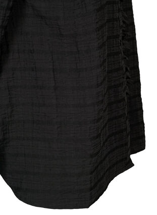 Zizzifashion Shirt with structure and ruffle detail, Black, Packshot image number 3