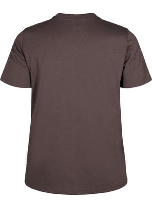 Zizzifashion Basic cotton T-shirt with round neck, Chocolate Martini, Packshot image number 1