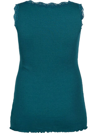 Zizzifashion Top with lace trim, Deep Teal, Packshot image number 1